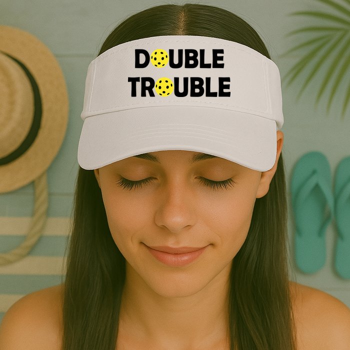 Pickleball Funny Double Trouble Team Visor