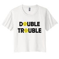 Pickleball Funny Double Trouble Team Crop Top