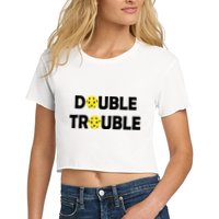 Pickleball Funny Double Trouble Team Crop Top