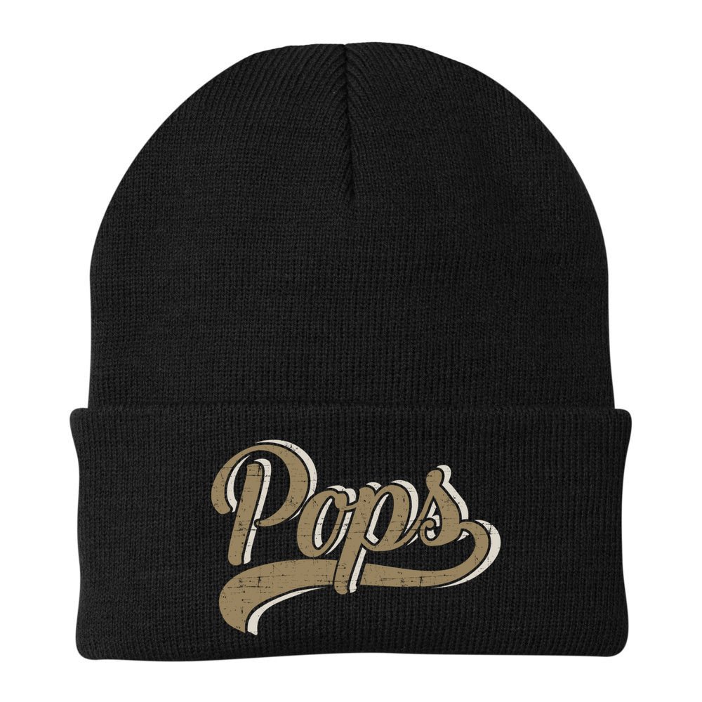 Pops For Dad And Fathers Day From Daughter Or Son Great Gift Beanie