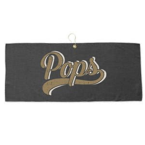 Pops For Dad And Fathers Day From Daughter Or Son Great Gift Large Microfiber Waffle Golf Towel