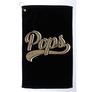 Pops For Dad And Fathers Day From Daughter Or Son Great Gift Platinum Collection Golf Towel