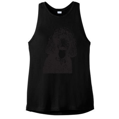 Poodle Face Dog Mom Or Dad Christmas Gift Ladies PosiCharge Tri-Blend Wicking Tank