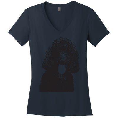 Poodle Face Dog Mom Or Dad Christmas Gift Women's V-Neck T-Shirt