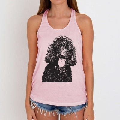 Poodle Face Dog Mom Or Dad Christmas Gift Women's Knotted Racerback Tank