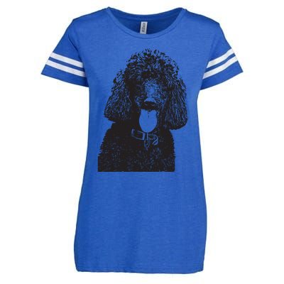 Poodle Face Dog Mom Or Dad Christmas Gift Enza Ladies Jersey Football T-Shirt