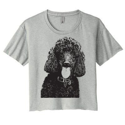 Poodle Face Dog Mom Or Dad Christmas Gift Women's Crop Top Tee