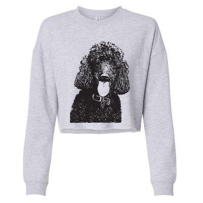 Poodle Face Dog Mom Or Dad Christmas Gift Cropped Pullover Crew