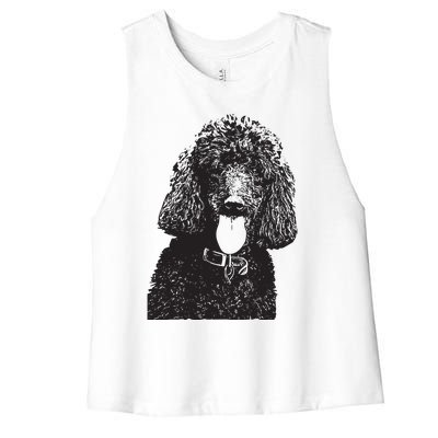 Poodle Face Dog Mom Or Dad Christmas Gift Women's Racerback Cropped Tank