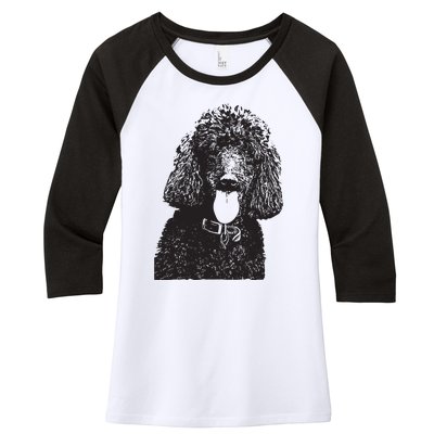 Poodle Face Dog Mom Or Dad Christmas Gift Women's Tri-Blend 3/4-Sleeve Raglan Shirt