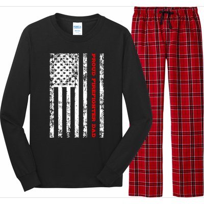 Proud Firefighter Dad Gift Long Sleeve Pajama Set