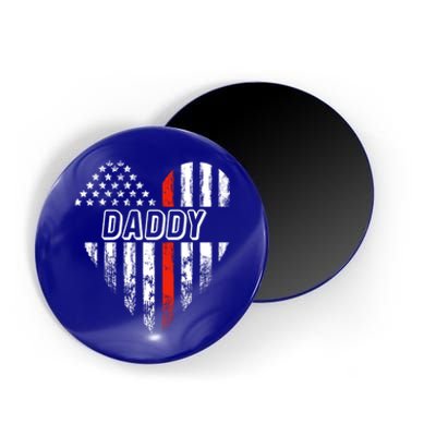 Proud Firefighter Daddy American Flag Heart Cute Gift Magnet