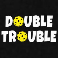 Pickleball Funny Double Trouble Team Ladies PosiCharge Tri-Blend Wicking Tank