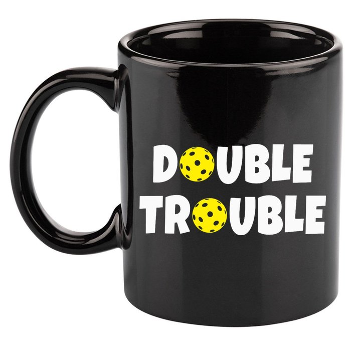Pickleball Funny Double Trouble Team 11oz C Handle Ceramic Mug