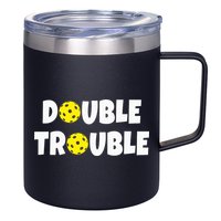 Pickleball Funny Double Trouble Team 12oz Stainless Steel Coffee Mug