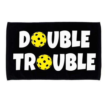 Pickleball Funny Double Trouble Team Microfiber Hand Towel