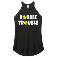 Pickleball Funny Double Trouble Team Women's Perfect Tri Rocker Tank