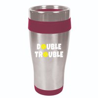Pickleball Funny Double Trouble Team 16oz Travel Tumbler
