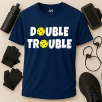 Pickleball Funny Double Trouble Team Performance Shirt