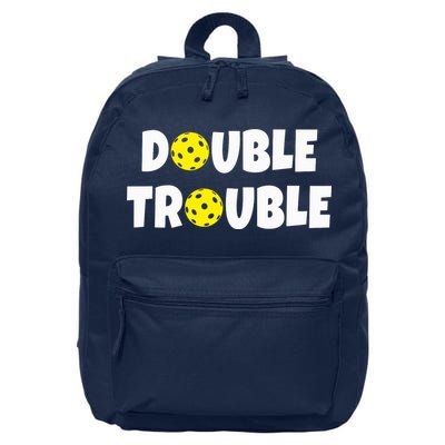 Pickleball Funny Double Trouble Team 16 in Basic Backpack