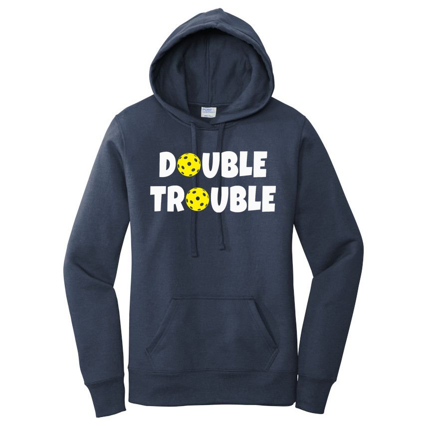 Pickleball Funny Double Trouble Team Women's Pullover Hoodie