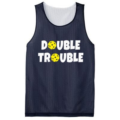 Pickleball Funny Double Trouble Team Mesh Reversible Basketball Jersey Tank