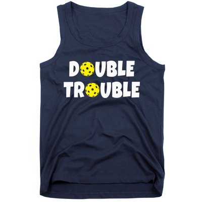 Pickleball Funny Double Trouble Team Tank Top