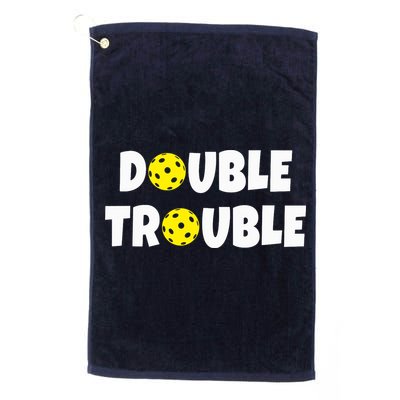 Pickleball Funny Double Trouble Team Golf Towel