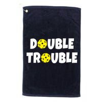 Pickleball Funny Double Trouble Team Golf Towel