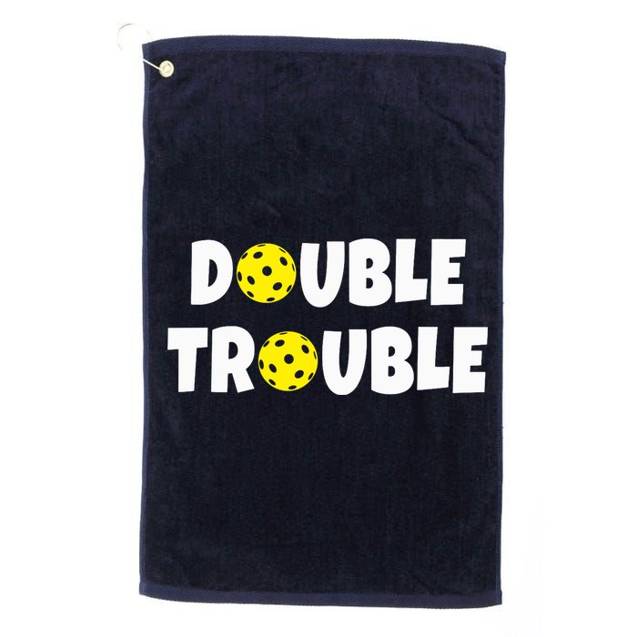 Pickleball Funny Double Trouble Team Golf Towel