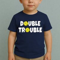 Pickleball Funny Double Trouble Team Toddler T-Shirt