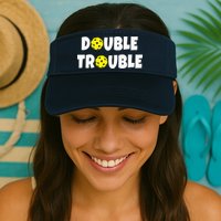 Pickleball Funny Double Trouble Team Visor