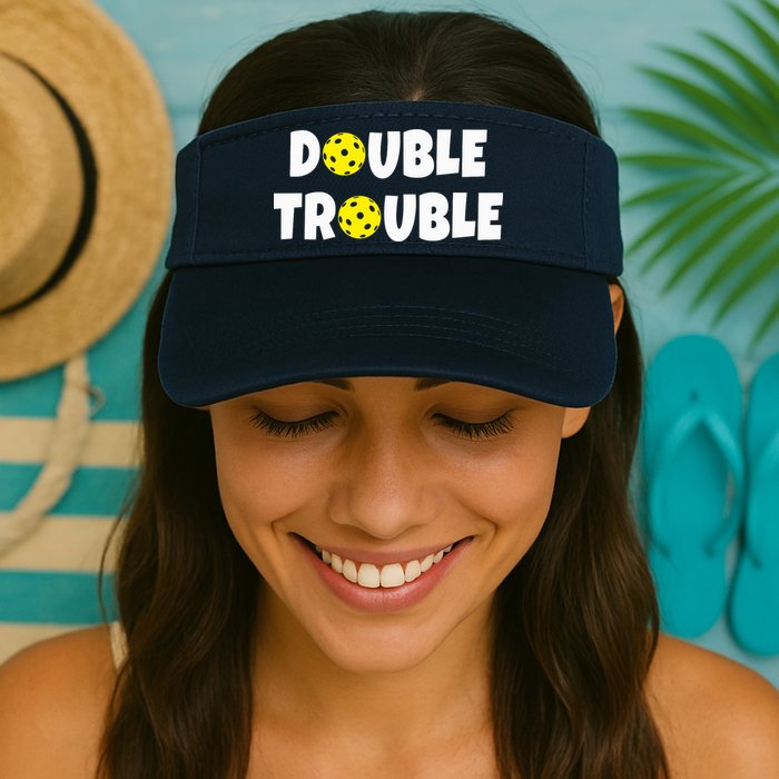 Pickleball Funny Double Trouble Team Visor