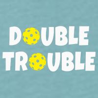 Pickleball Funny Double Trouble Team Sueded Cloud Jersey T-Shirt