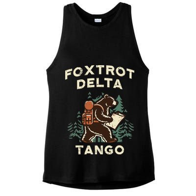 Protest Foxtrot Delta Tango Bear Resist Anti Women Ladies PosiCharge Tri-Blend Wicking Tank