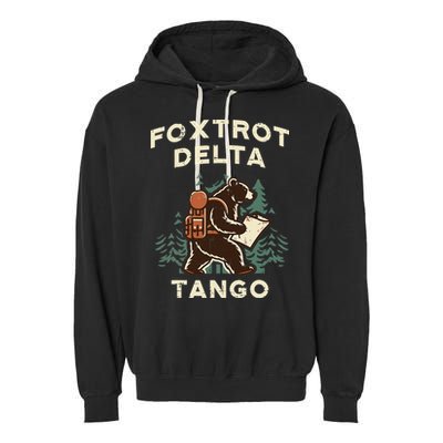 Protest Foxtrot Delta Tango Bear Resist Anti Women Garment-Dyed Fleece Hoodie