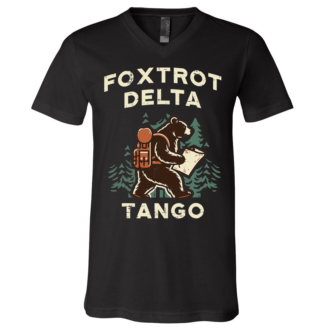 Protest Foxtrot Delta Tango Bear Resist Anti Women V-Neck T-Shirt
