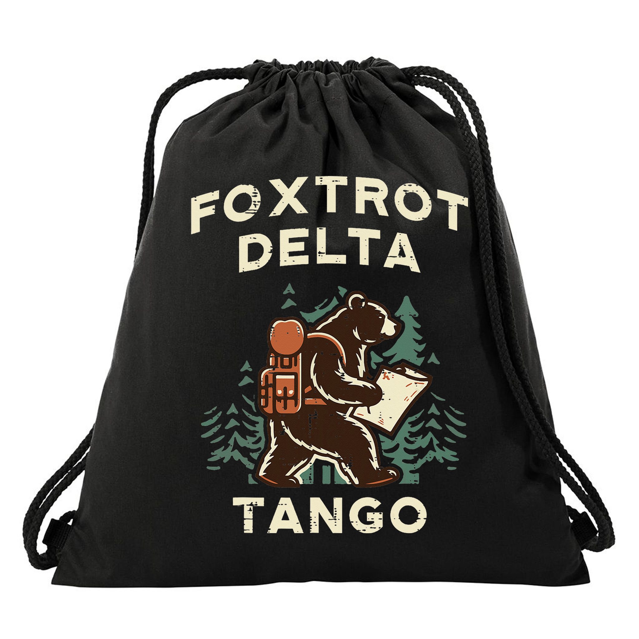 Protest Foxtrot Delta Tango Bear Resist Anti Women Drawstring Bag