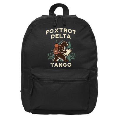 Protest Foxtrot Delta Tango Bear Resist Anti Women 16 in Basic Backpack