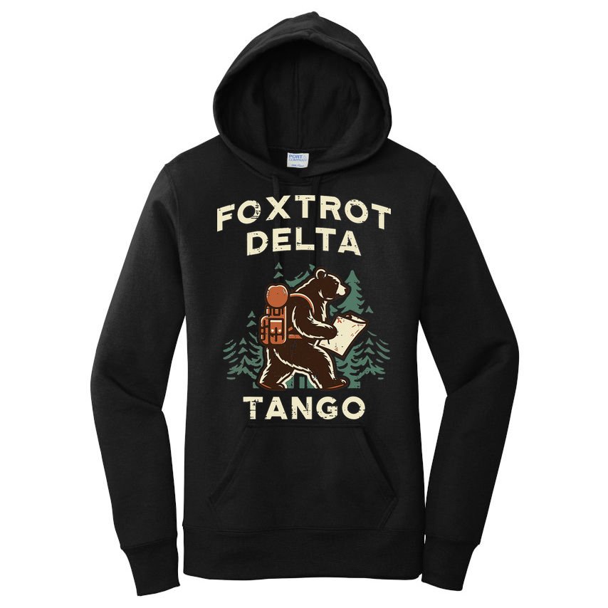 Protest Foxtrot Delta Tango Bear Resist Anti Women Women's Pullover Hoodie