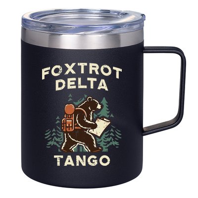 Protest Foxtrot Delta Tango Bear Resist Anti Women 12oz Stainless Steel Coffee Mug