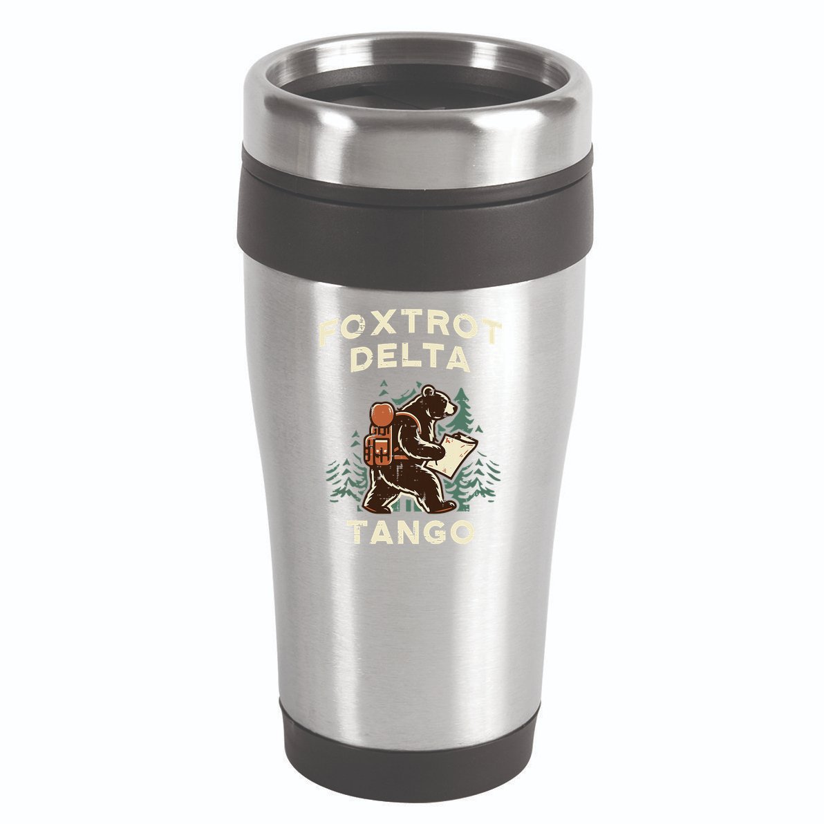 Protest Foxtrot Delta Tango Bear Resist Anti Women 16oz Travel Tumbler