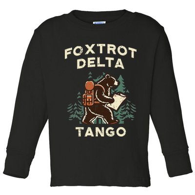 Protest Foxtrot Delta Tango Bear Resist Anti Women Toddler Long Sleeve Shirt