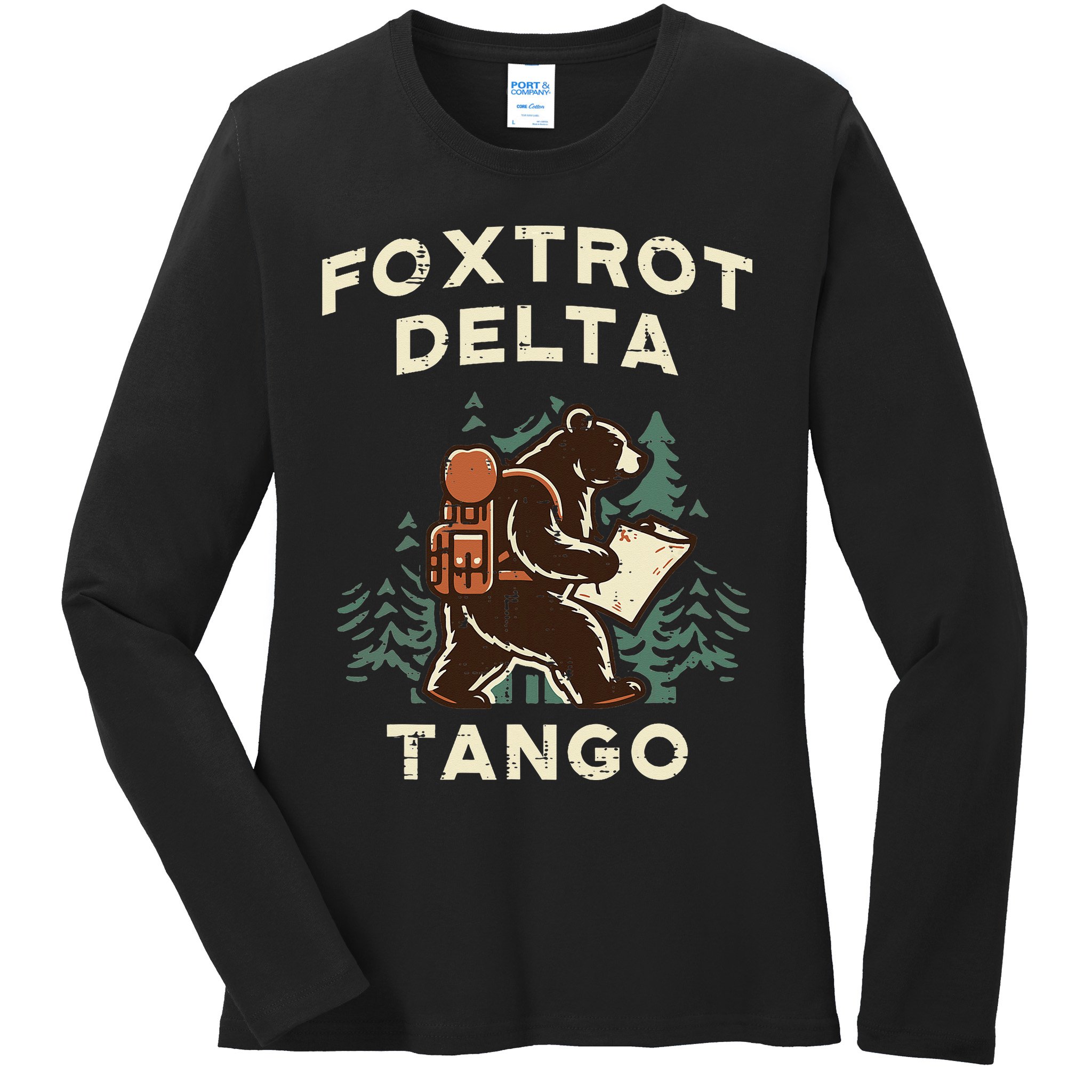 Protest Foxtrot Delta Tango Bear Resist Anti Women Ladies Long Sleeve Shirt
