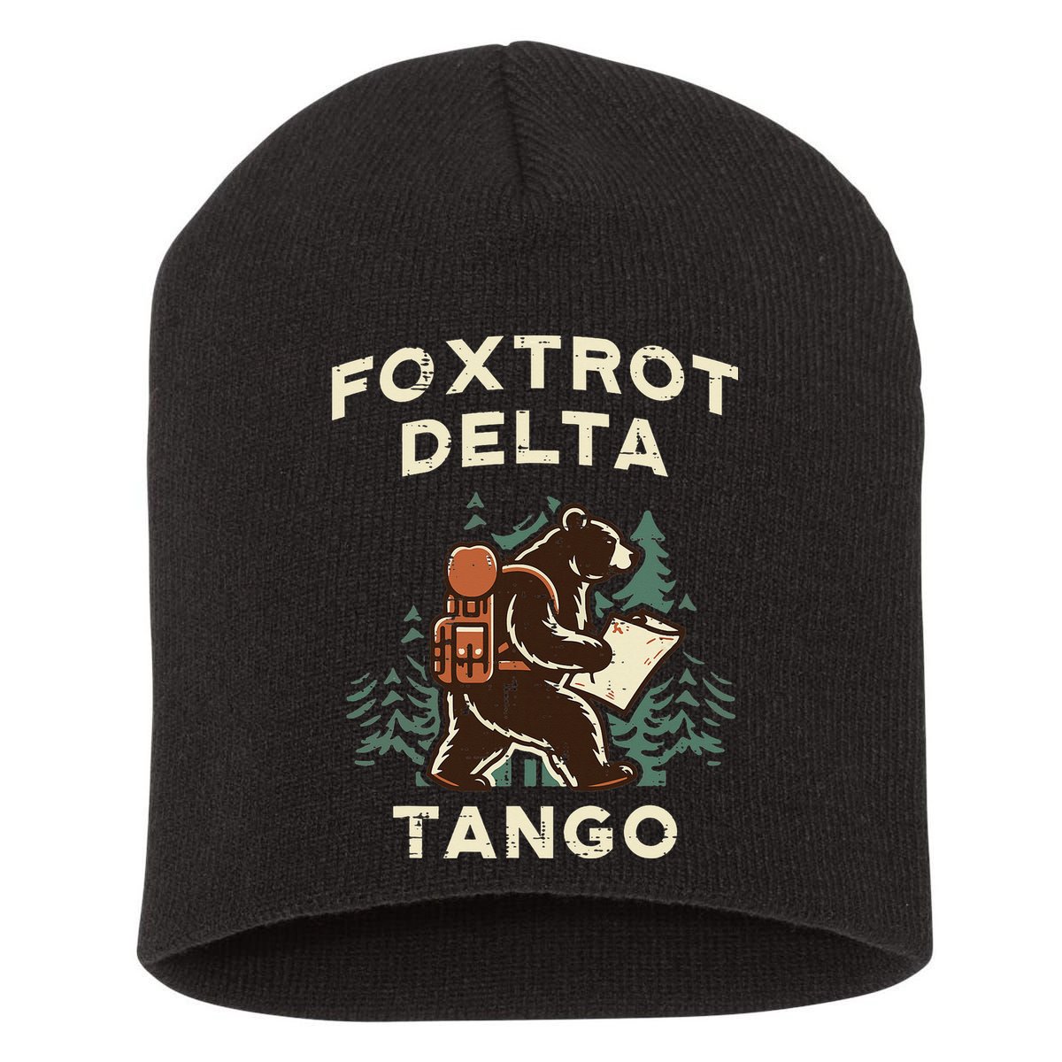 Protest Foxtrot Delta Tango Bear Resist Anti Women Short Acrylic Beanie