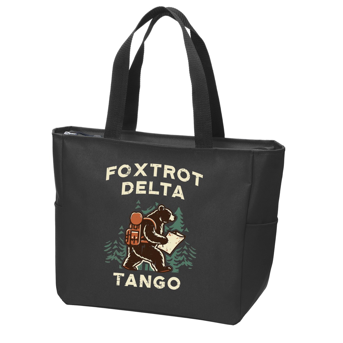 Protest Foxtrot Delta Tango Bear Resist Anti Women Zip Tote Bag