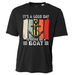 Pontoon Funny Drinking ItS A Good Day To Drink On A Boat Cooling Performance Crew T-Shirt