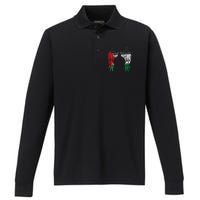 Palestine Flag Dad On Back Side Palestinian Angel Kids Wings Performance Long Sleeve Polo