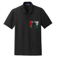 Palestine Flag Dad On Back Side Palestinian Angel Kids Wings Dry Zone Grid Polo