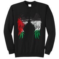 Palestine Flag Dad On Back Side Palestinian Angel Kids Wings Tall Sweatshirt